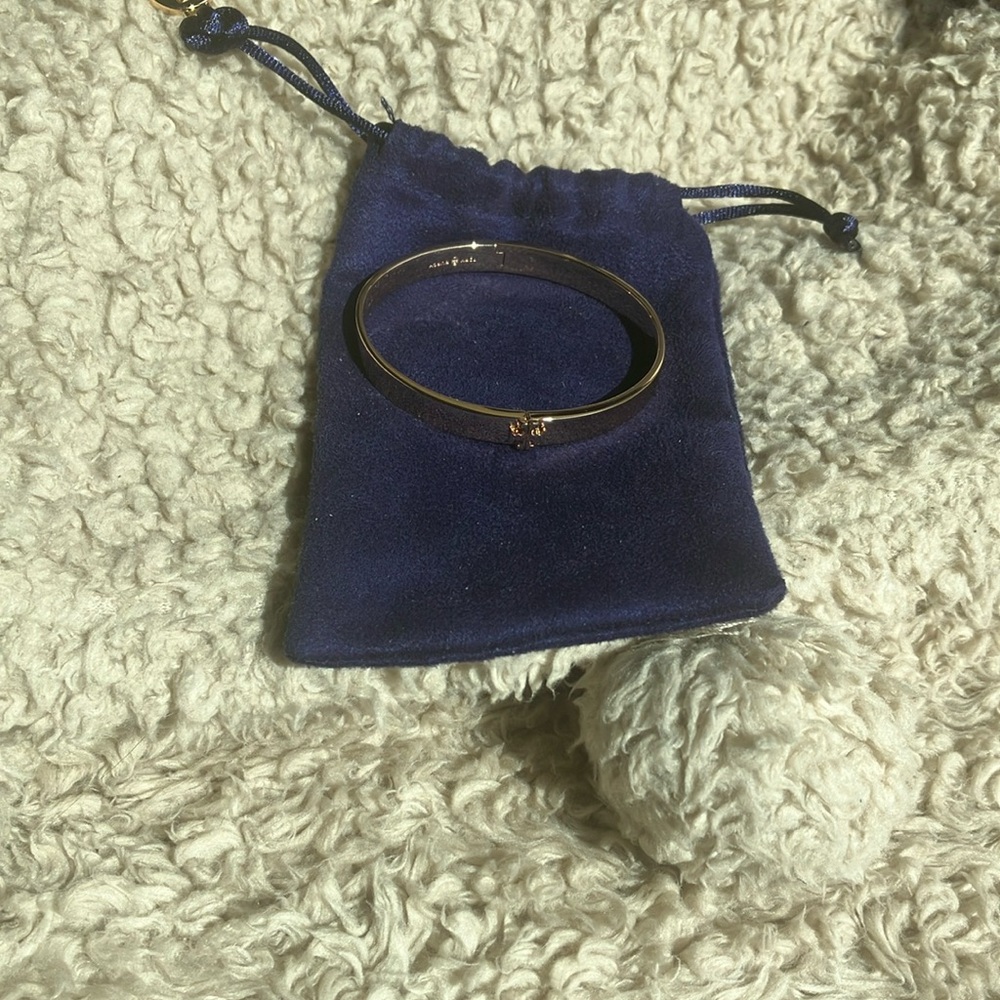 Tory Burch Gold Bracelet with Blue Pouch